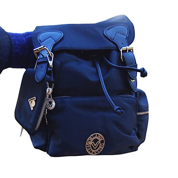 Valentino Orlandi Black NEW Vinyl & Vegan Leather Backpack & Zip Pouc… - Picture 2 of 13